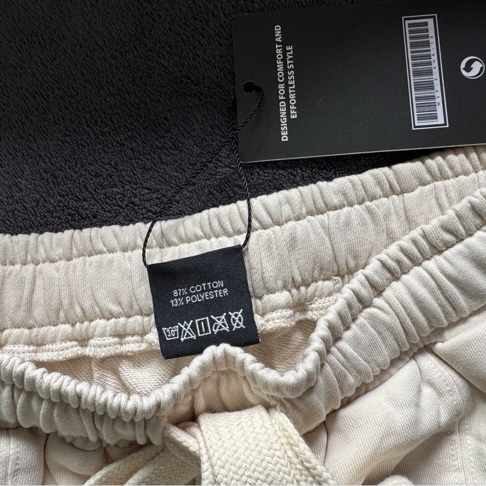 Women's Cream Drawstring Pants - Picture 6 of 7